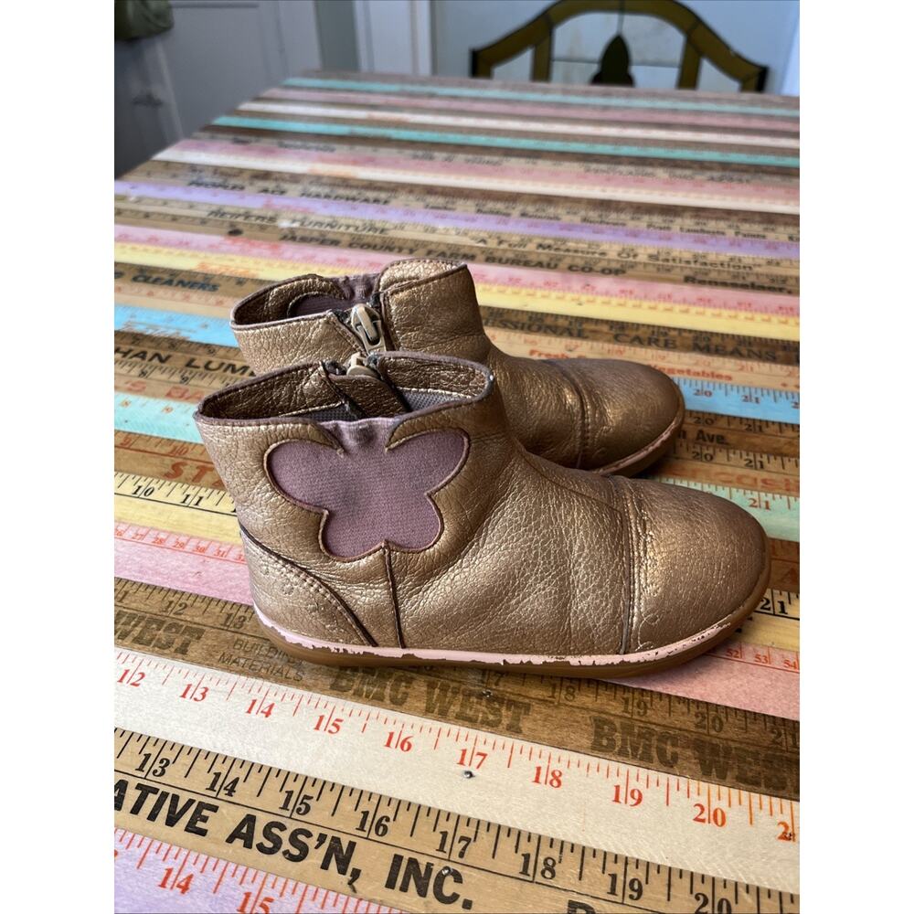 Livie & Luca Size 11 Ali Ankle Boots Metallic Rose Pink Girls PLAY CONDITION